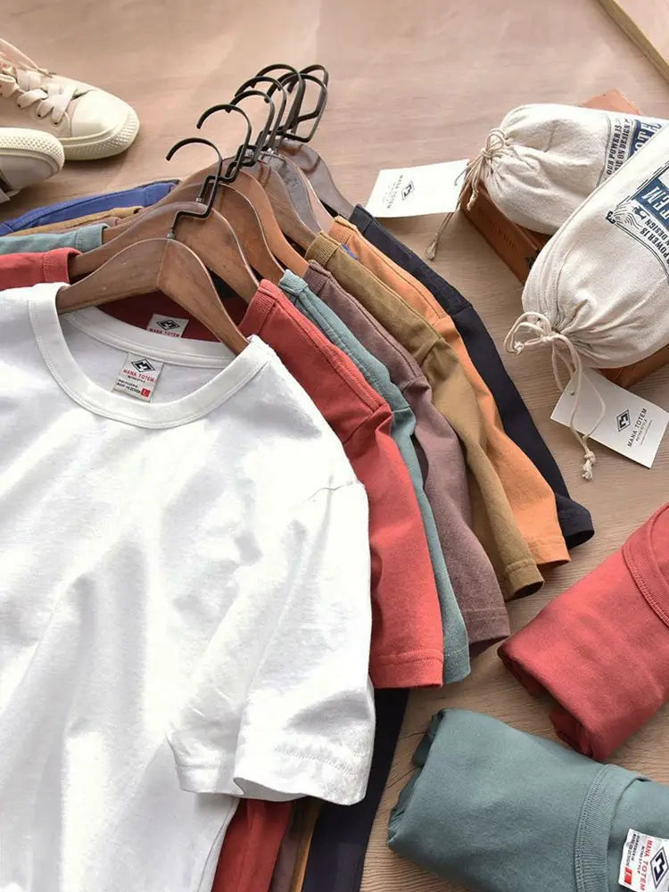Men's Vintage Washed 100% Cotton Crewneck T-Shirt