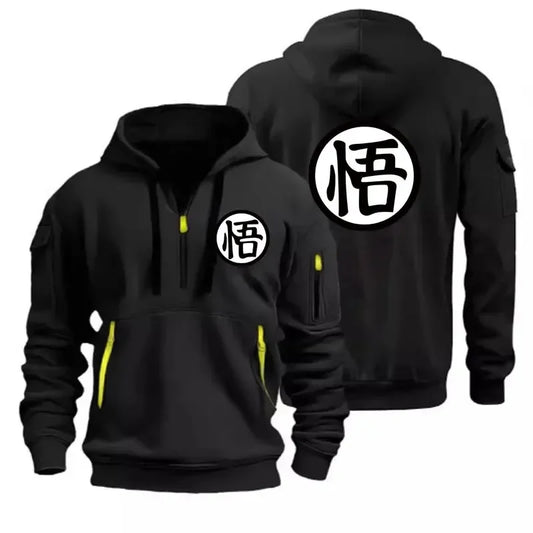 Anime Goku Half-Zipper Casual Pullover Hoodie