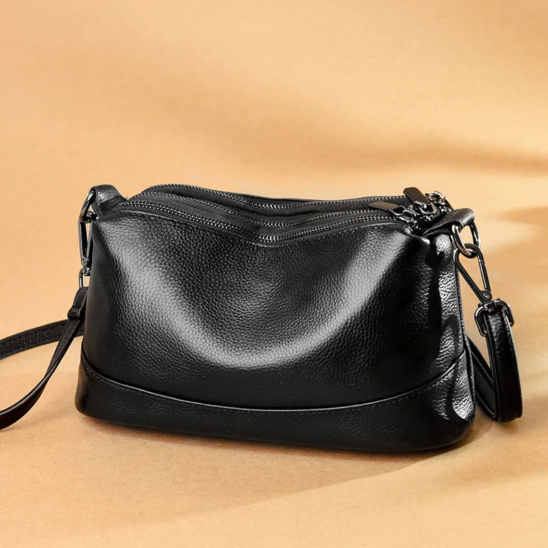 Women's Luxury Genuine Cowhide Leather Messenger & Shoulder Bag
