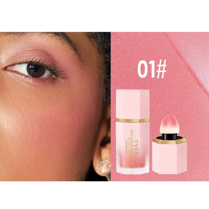 VelvetFlush™ Smooth Liquid Cream Blush – 6 Shades Velvet Matte Pink Blusher