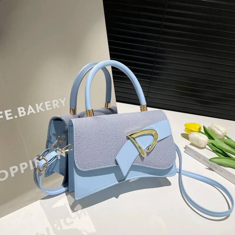 Women's Color-Block Spliced Crossbody Bag & Handheld Small Square Bag