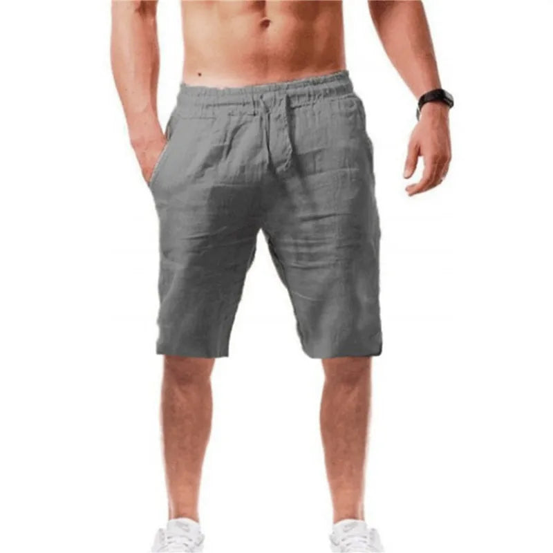 Men's Breathable Cotton Solid Color Casual Shorts