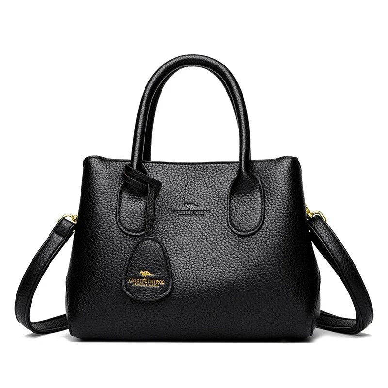Women's 3-Layer Soft Leather Shoulder & Crossbody Handbag