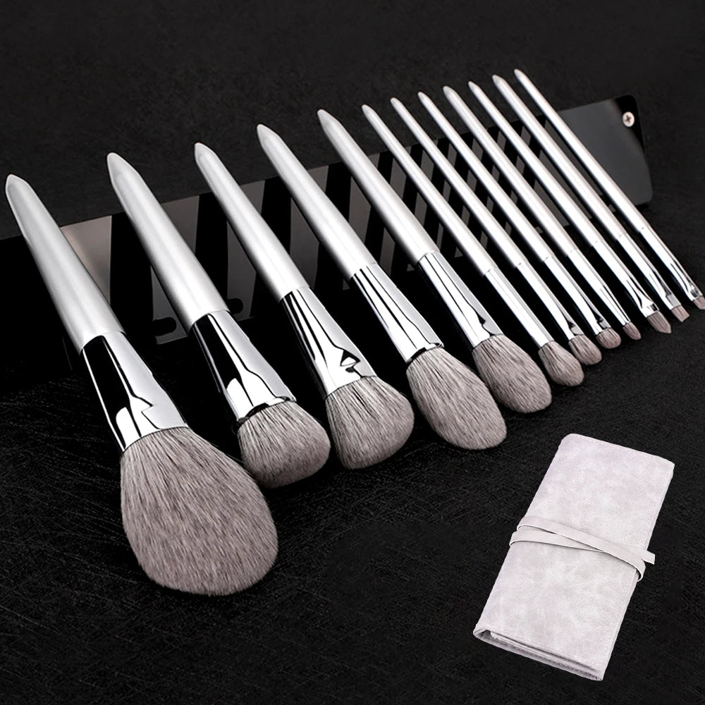 ProBrush™ 12-Piece Natural Goat Hair Professional Makeup Brush Set with Case