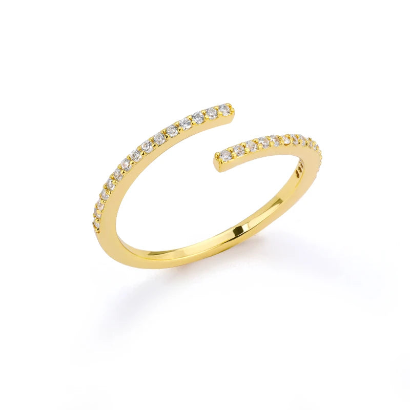 Lumière Luxe™ Stainless Steel Geometric Twist Chain Adjustable Open Ring
