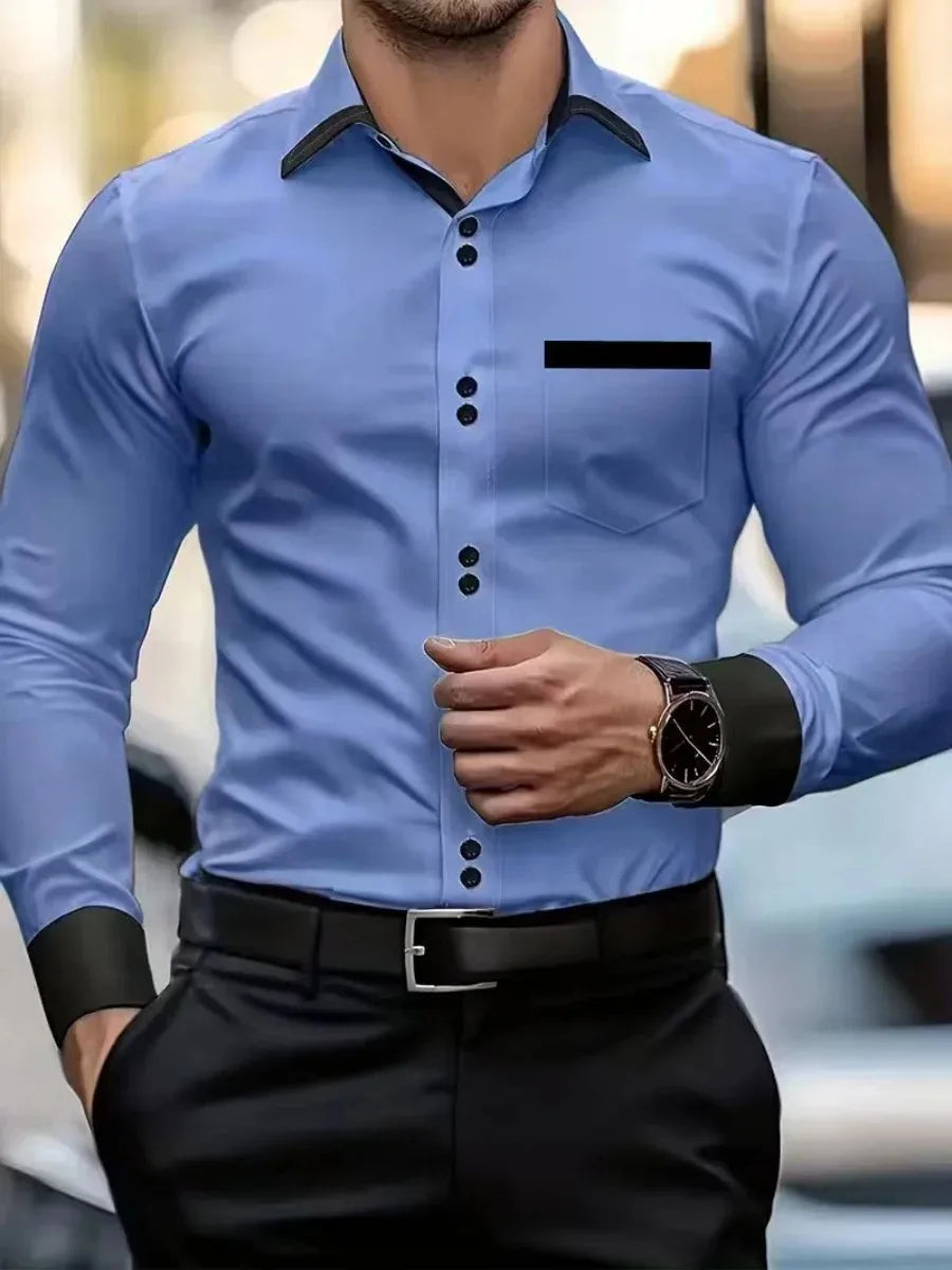 2026 Men's Casual Long Sleeved Shirt, New Style, Men's Comfortable and Fashionable Lapel Shirt