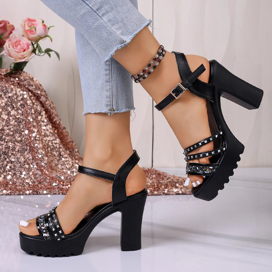 2026 Women's Vintage Rivet Wedge Platform Sandals | Plus Size (Up to 43) Ankle Buckle Beach Shoes