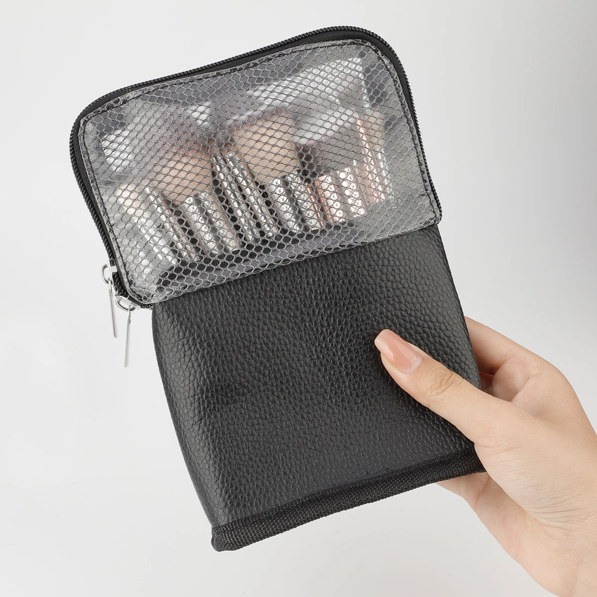 1 Pcs New Niche Makeup Bag Large Capacity Makeup Brush Storage Can Be Diagonal Cross Zipper Bag Portable Simple Wash Storage Bag
