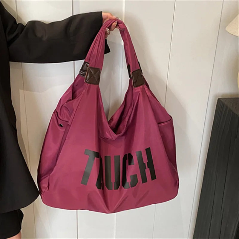 Women's Lightweight Oxford Large Capacity Travel Tote & Yoga Shoulder Bag