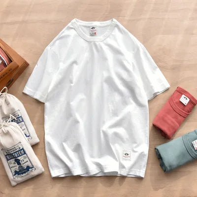 Men's Vintage Washed 100% Cotton Crewneck T-Shirt