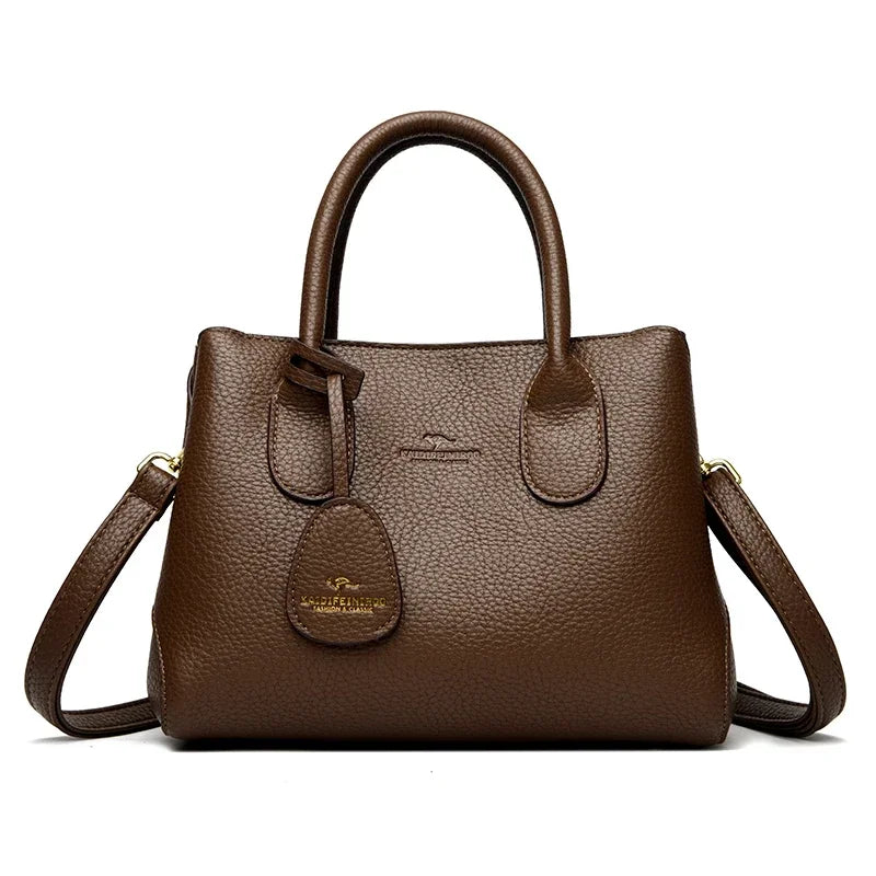 Women's 3-Layer Soft Leather Shoulder & Crossbody Handbag