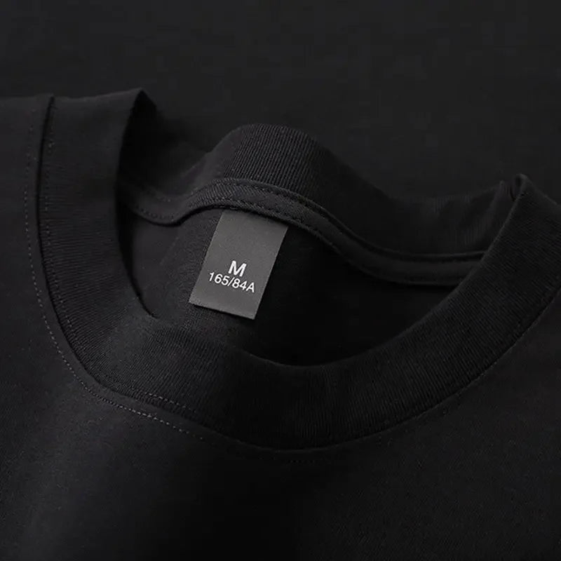 Cotton 600G Heavyweight Pure Cotton Short Sleeved T-shirt for Men and Women Half Sleeved Summer Solid Color Thick Loose T-shirt