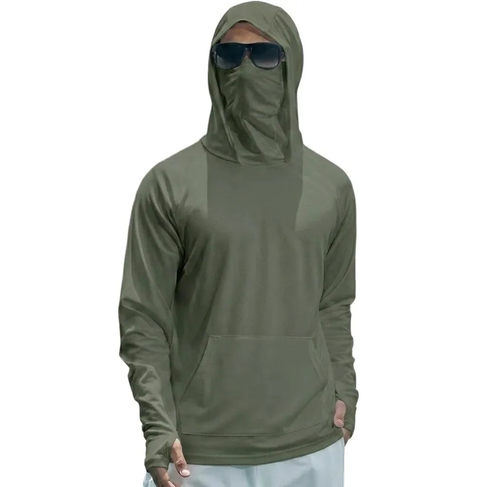 Men’s UPF 50+ Sun Protection Hoodie – Quick-Dry Performance Fishing & Outdoor Shirt