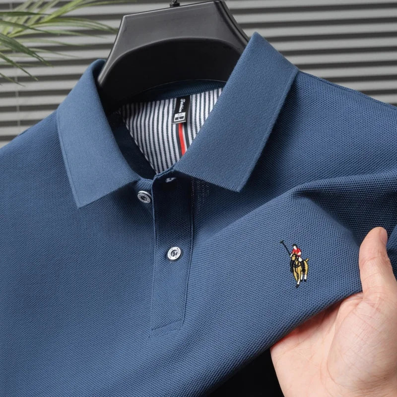 Men's 100% Cotton Embroidered Golf Polo Shirt