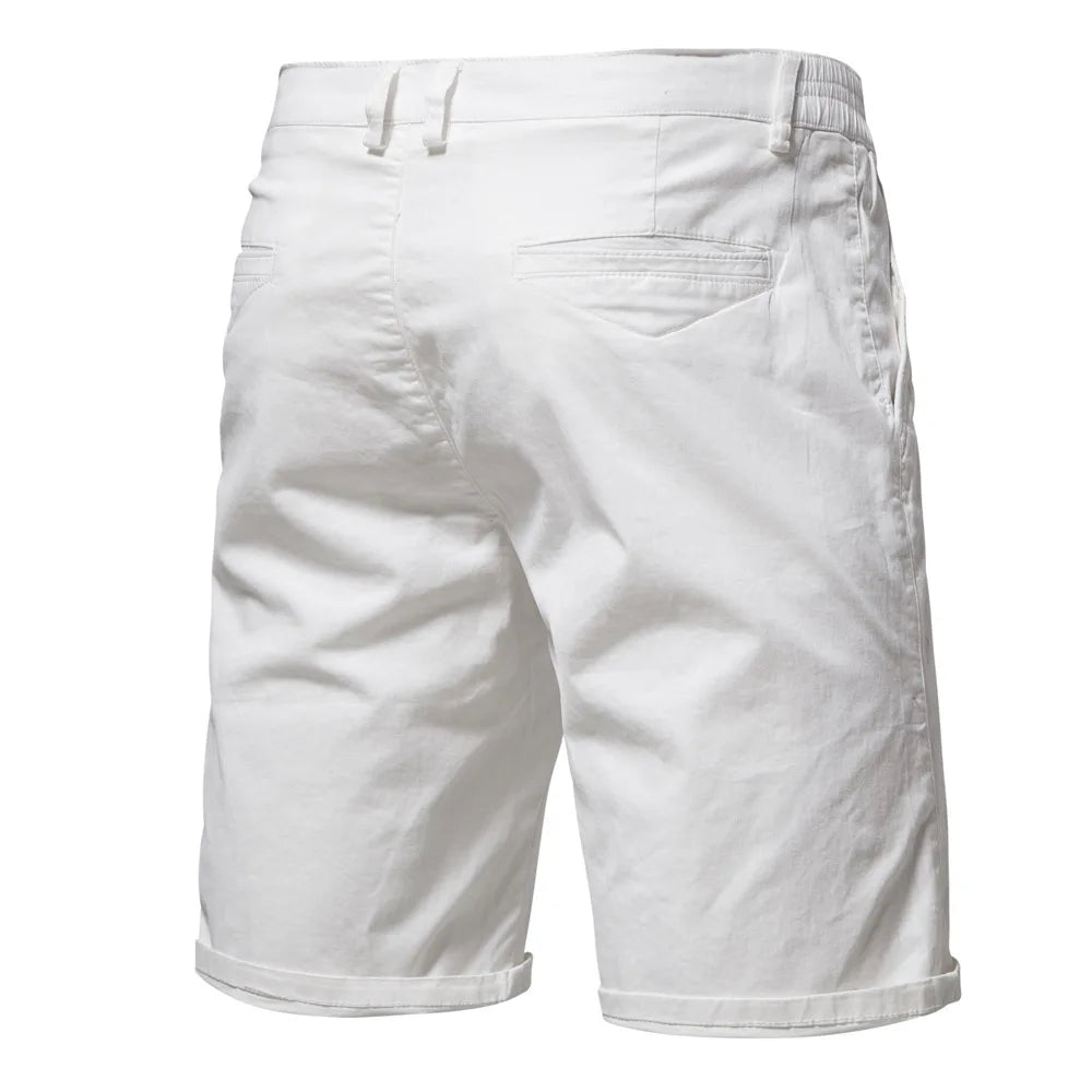 Men's 100% Cotton Elastic Waist Casual Cargo Shorts