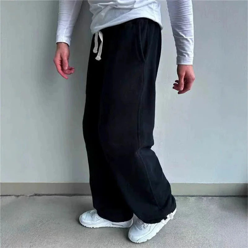Unisex Wide-Leg Straight Sweatpants – Loose Fit Streetwear Joggers