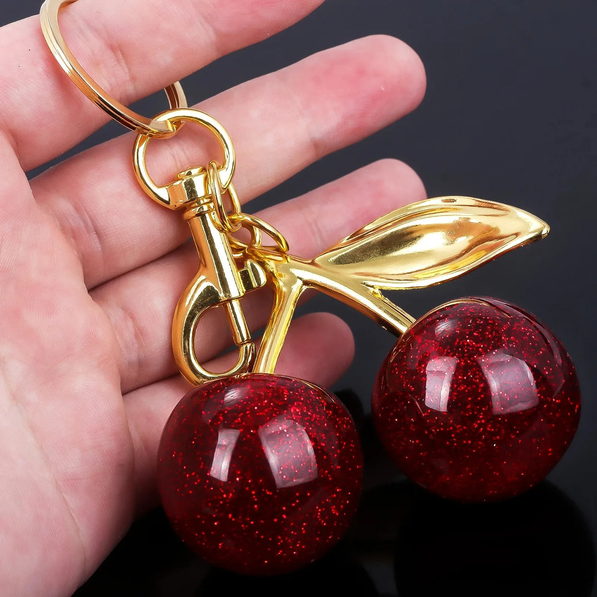 6-Piece Cherry Bag Charm & Pendant Set for Women's Handbags, Totes & Keychains