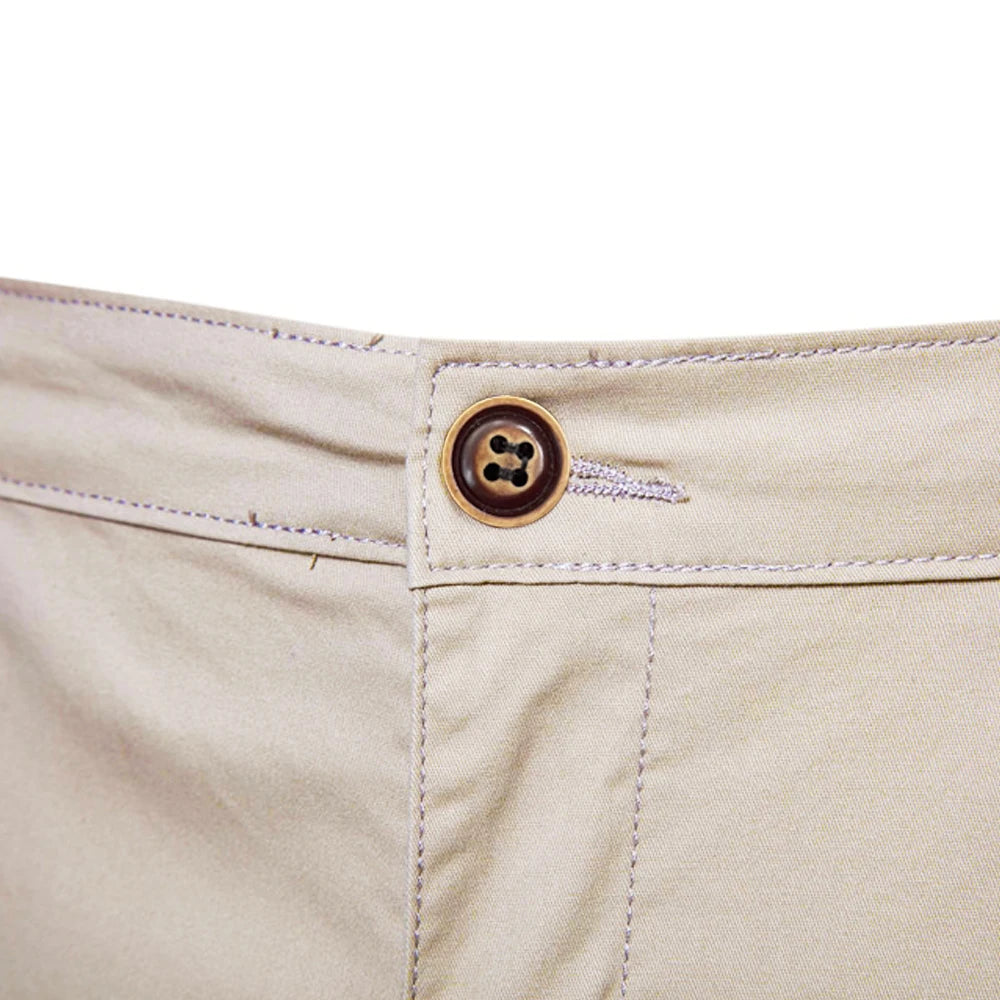Men's 100% Cotton Elastic Waist Casual Cargo Shorts