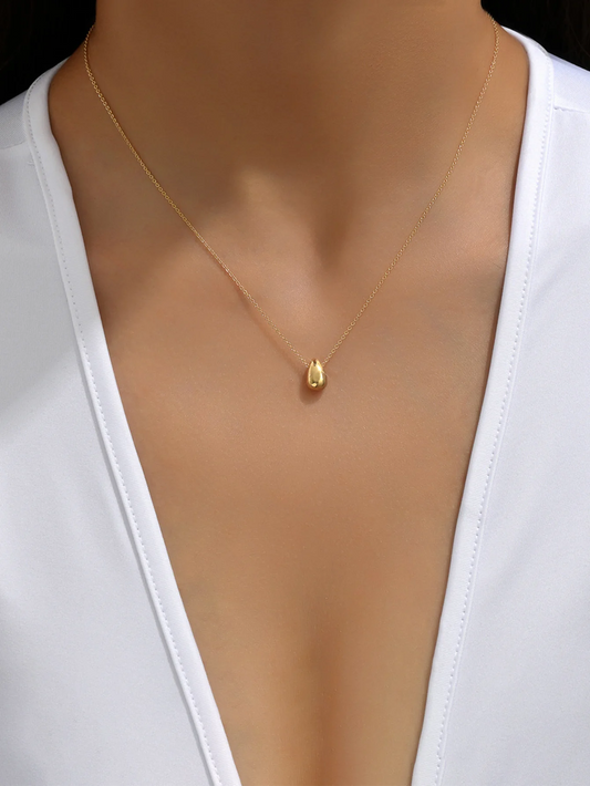 Lumière Minimal™ 18K Gold Plated Water Drop Beaded Stainless Steel Necklace