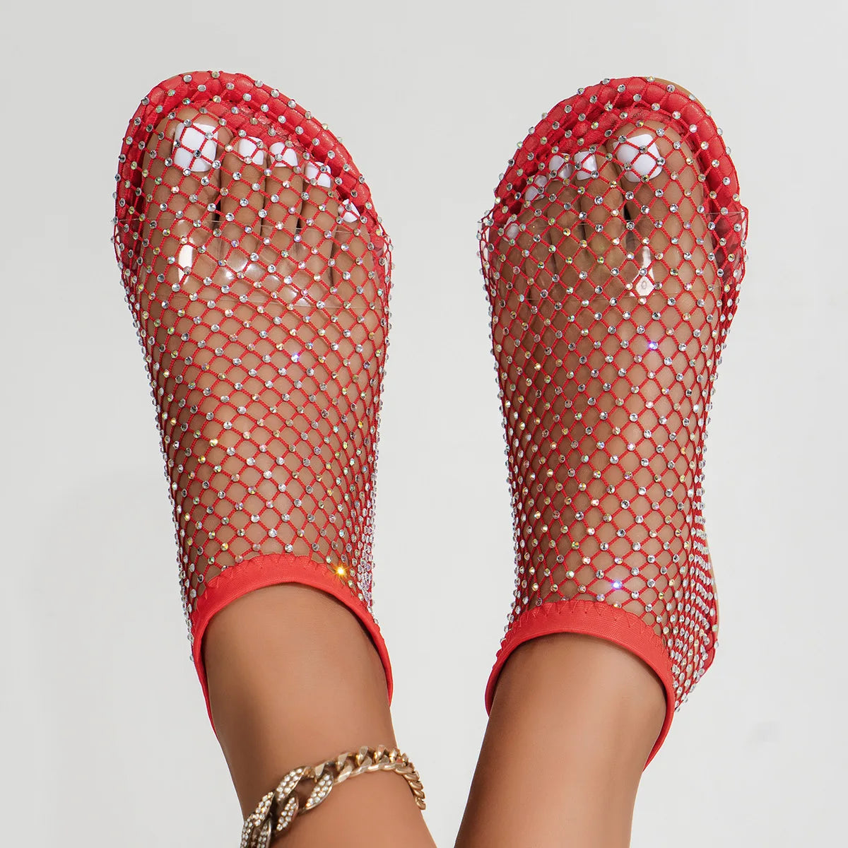 2024 Women's Hollow Rhinestone Flat Boots & Banquet Sandals