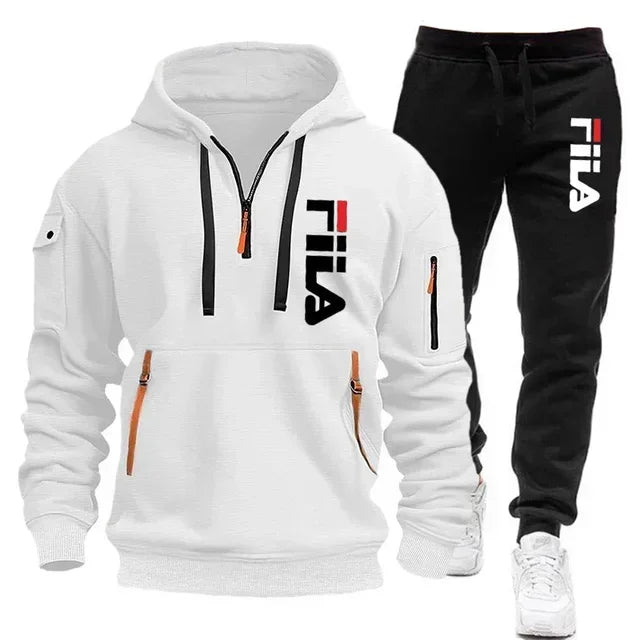 Men's Hooded Sportswear Tracksuit Set (Pullover Hoodie & Matching Joggers)