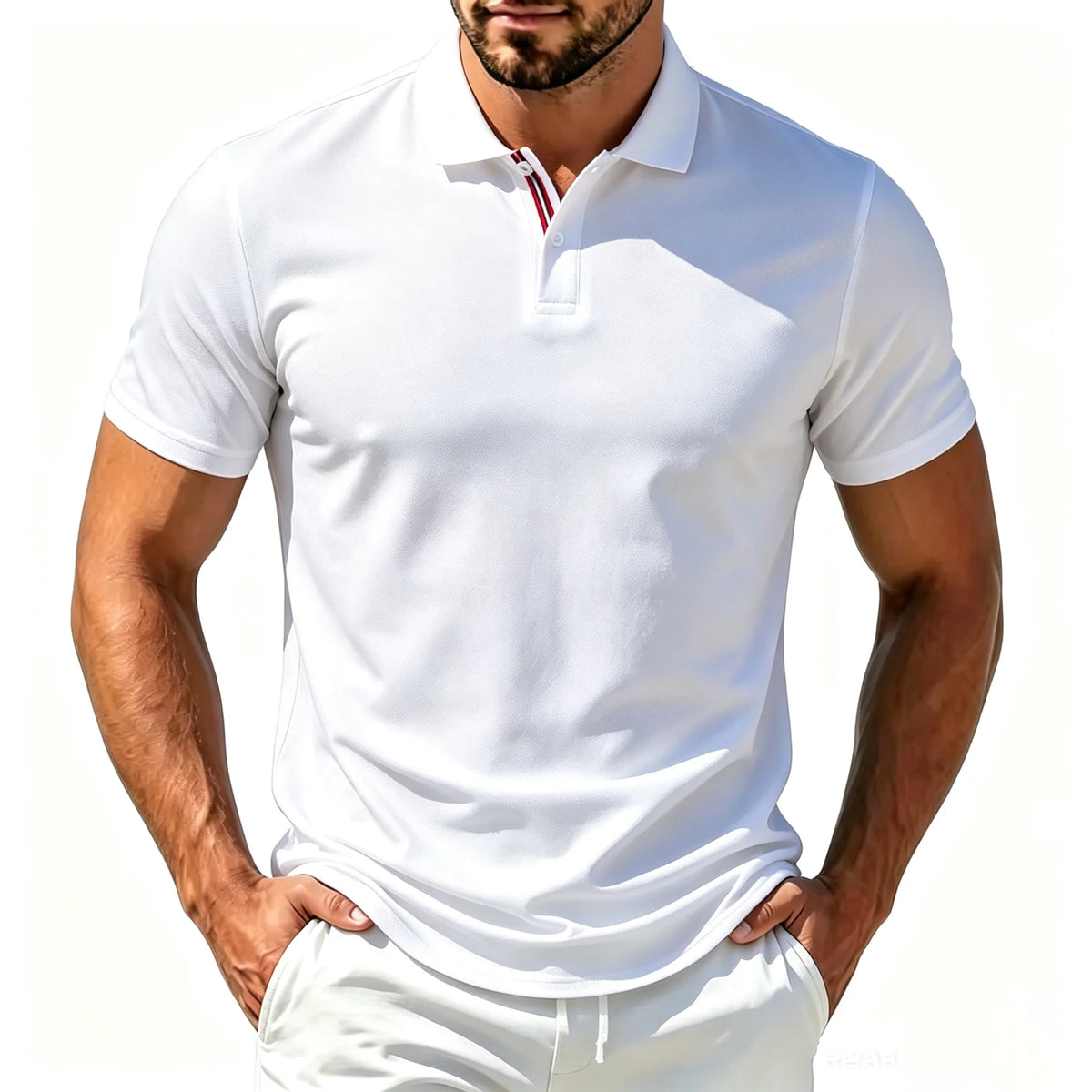 Men's Breathable Mesh Short-Sleeve Polo T-Shirt
