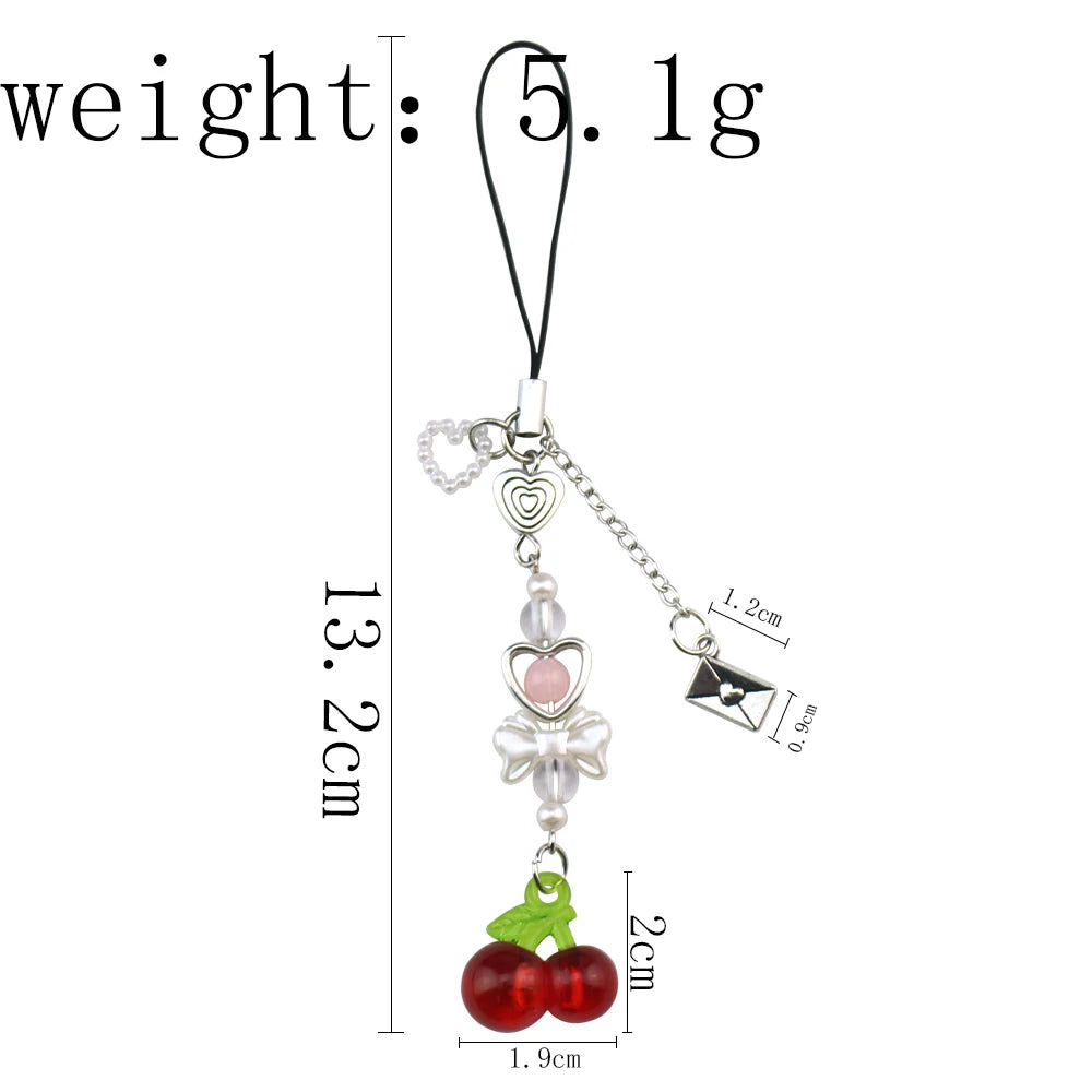 Delicious Red Fruit Crystal Cherry Pendant Keychain | Coach Bag Charm & Jewelry Gift