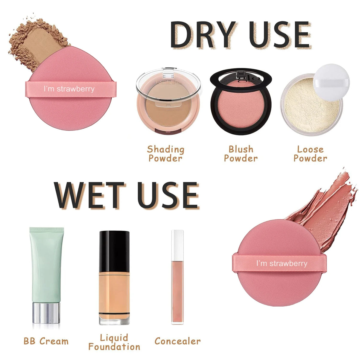 7-Piece Powder Puff Set with Hygienic Storage Case