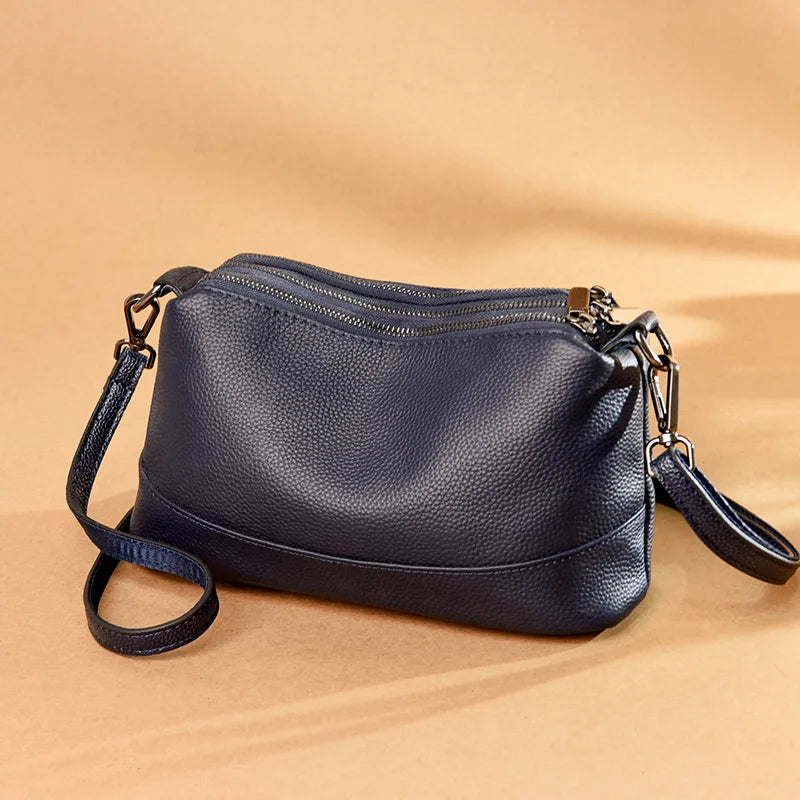 Women's Luxury Genuine Cowhide Leather Messenger & Shoulder Bag