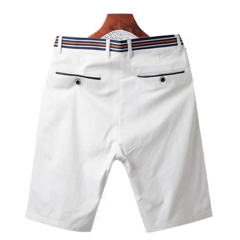 Men's Breathable Cotton Business Casual Elastic Shorts