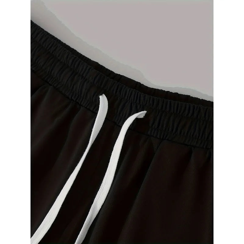 Men's Hot Selling Letter Pattern Printed Drawstring Waist Shorts, Summer Casual Outdoor Sports Shorts
