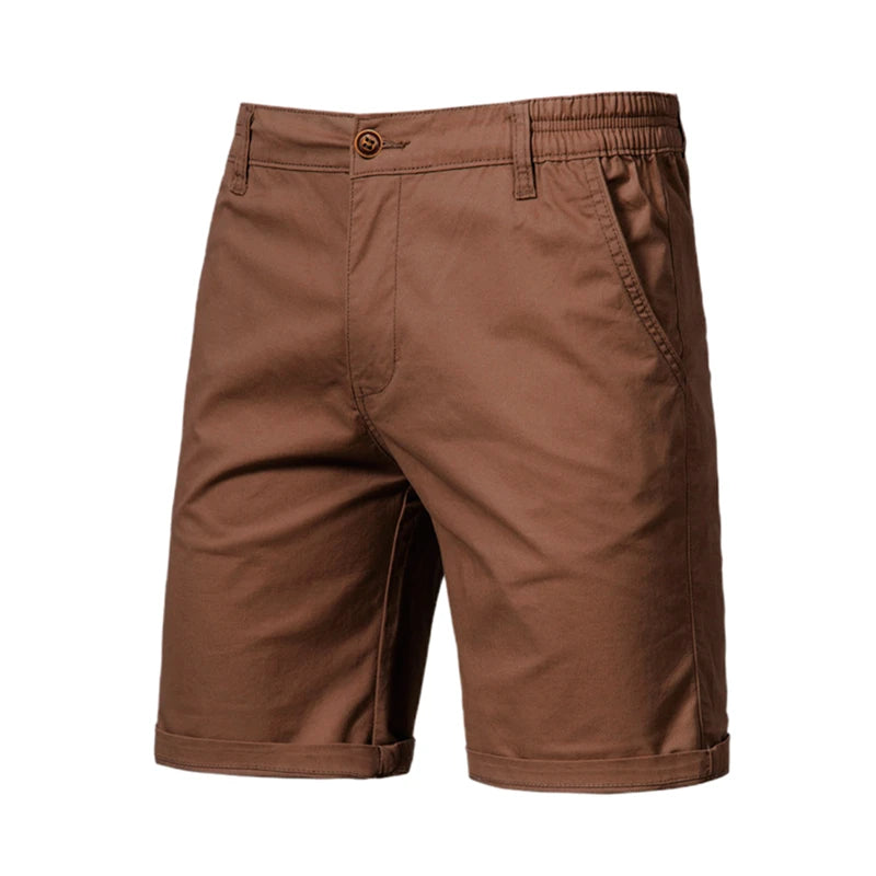 Men's 100% Cotton Elastic Waist Casual Cargo Shorts