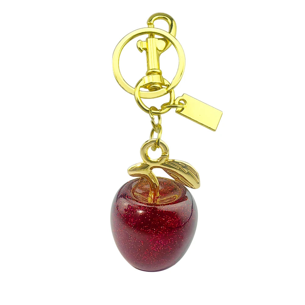 Delicious Red Fruit Crystal Cherry Pendant Keychain | Coach Bag Charm & Jewelry Gift