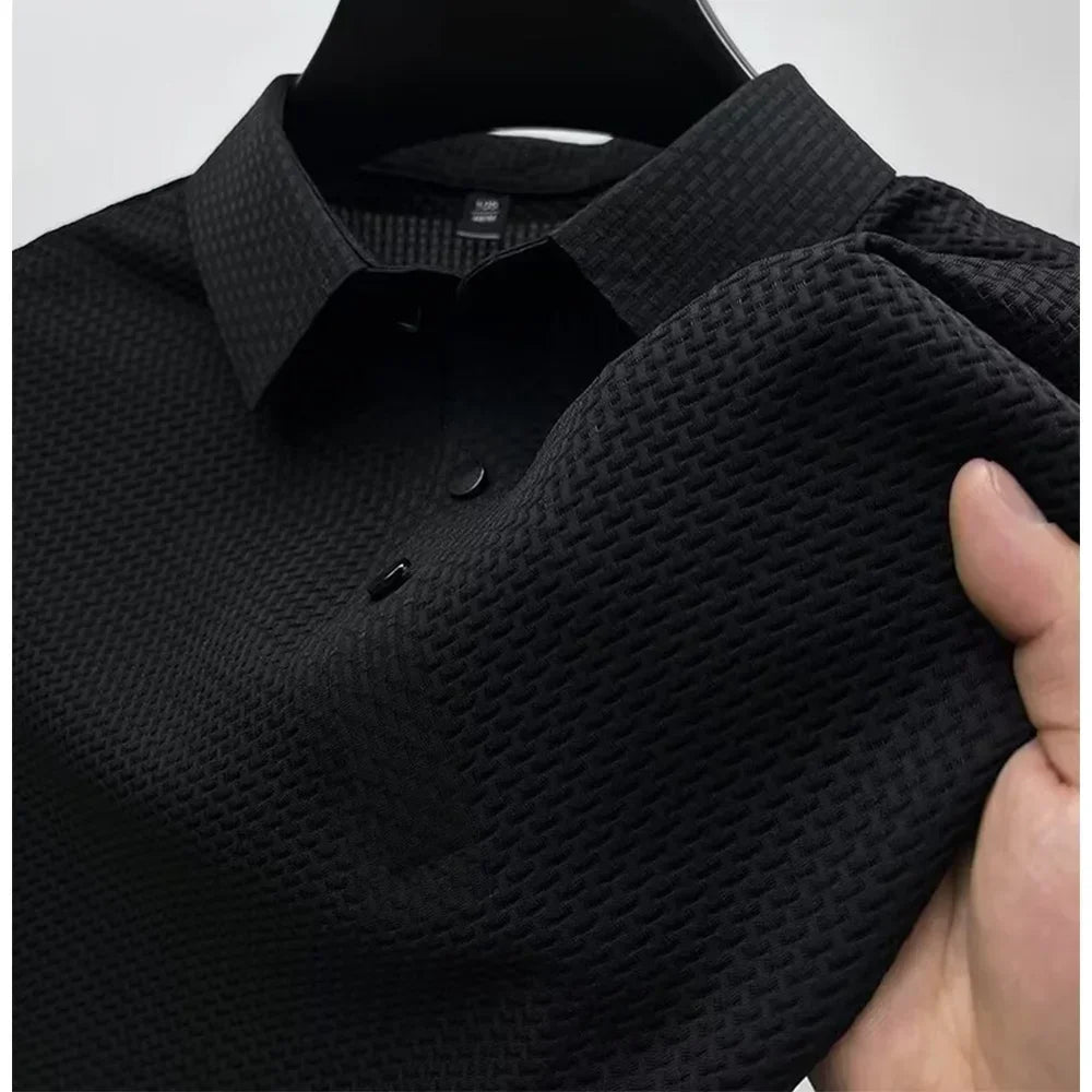 Men's Ice Silk Breathable Lapel Polo Shirt