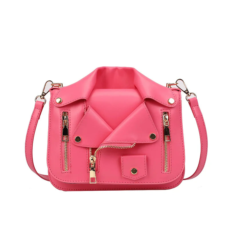 Women's Leather Jacket Style PU Crossbody & Shoulder Bag
