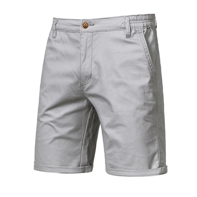 Men's 100% Cotton Elastic Waist Casual Cargo Shorts