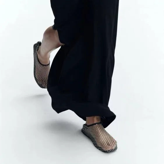 2024 Women's Hollow Rhinestone Flat Boots & Banquet Sandals