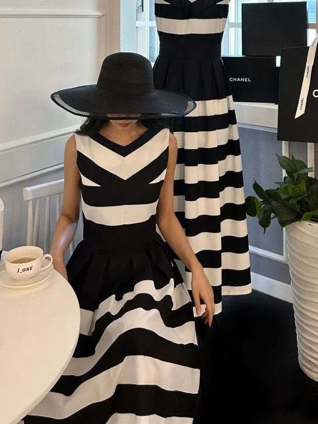 TTQV Summer Loose Print Women's Dress 2026 Fashion V-Neck Short Sleeve Ankle Length Dresses Elegant Classic High Waist Female Dr