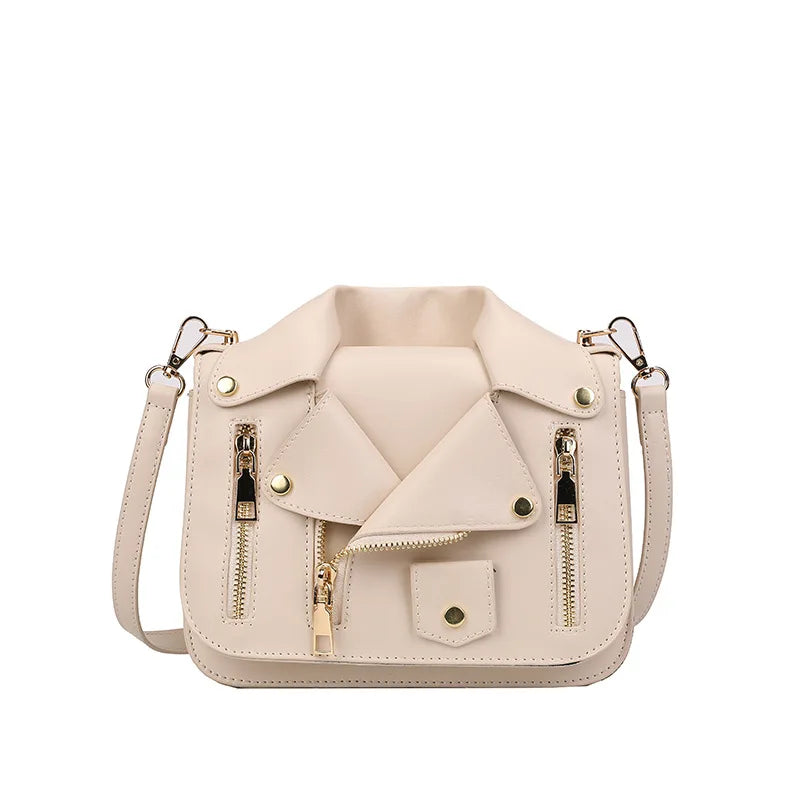 Women's Leather Jacket Style PU Crossbody & Shoulder Bag