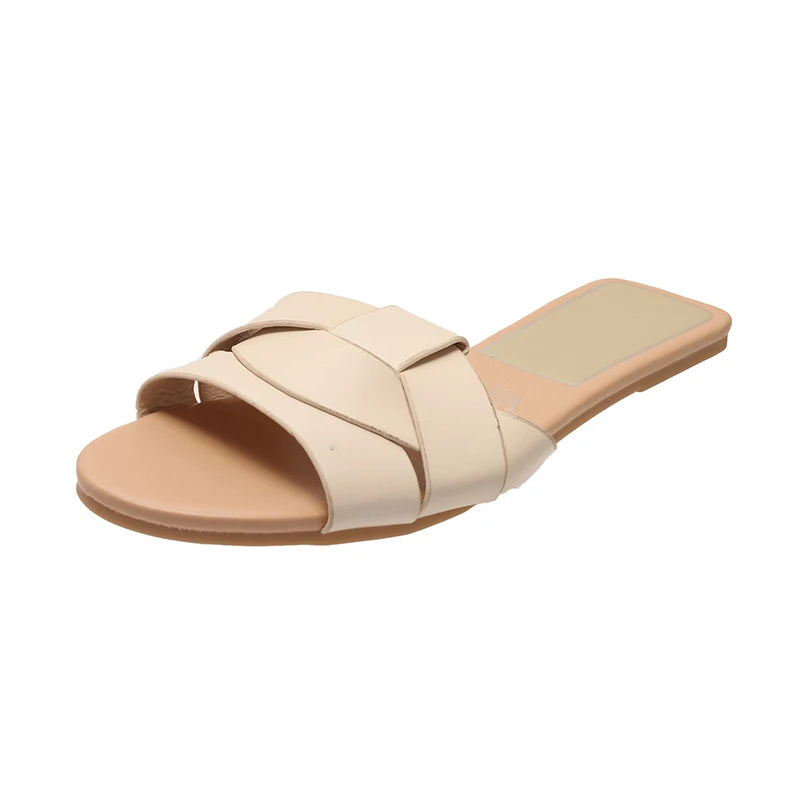 Women's Summer Designer Solid-Color Fashion Slides | Chic Casual Outdoor Slippers
