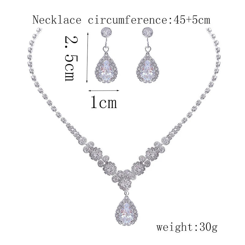 Lumière Royale™ Zircon Teardrop Necklace & Dangle Earrings Jewelry Set