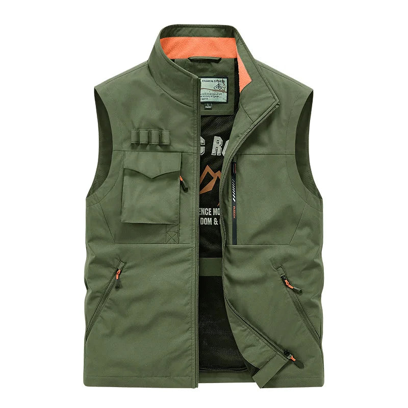 Men’s Multi-Pocket Outdoor Cargo Vest – Lightweight Fishing & Hiking Waistcoat
