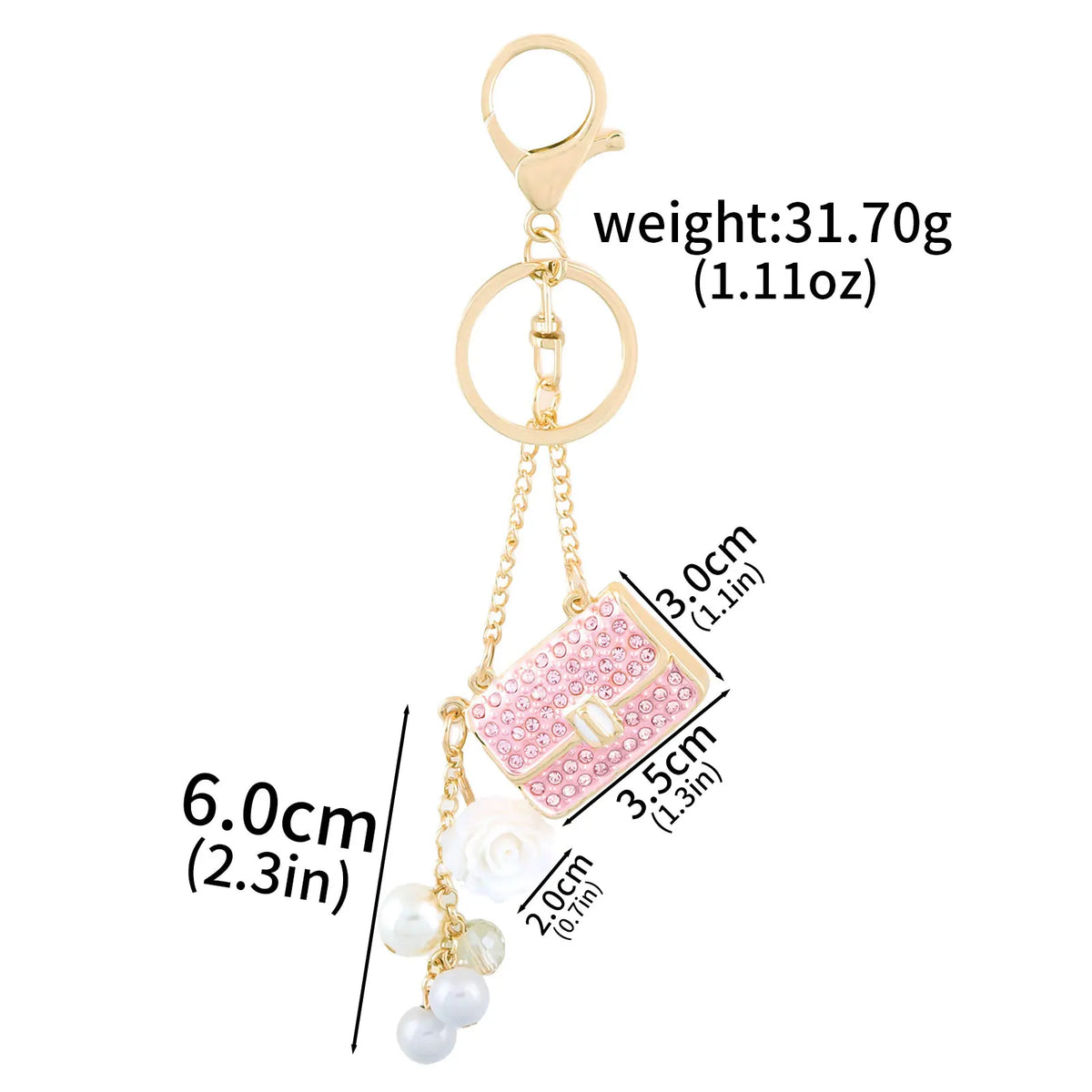 Fashion Crystal Bag-Shape & Flower Rhinestone Keychain & Bag Charm