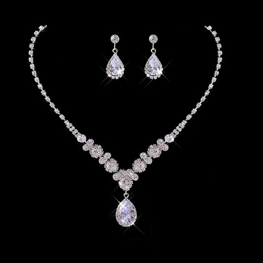 Lumière Royale™ Zircon Teardrop Necklace & Dangle Earrings Jewelry Set