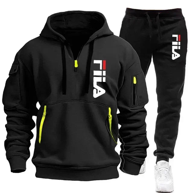 Men's Hooded Sportswear Tracksuit Set (Pullover Hoodie & Matching Joggers)