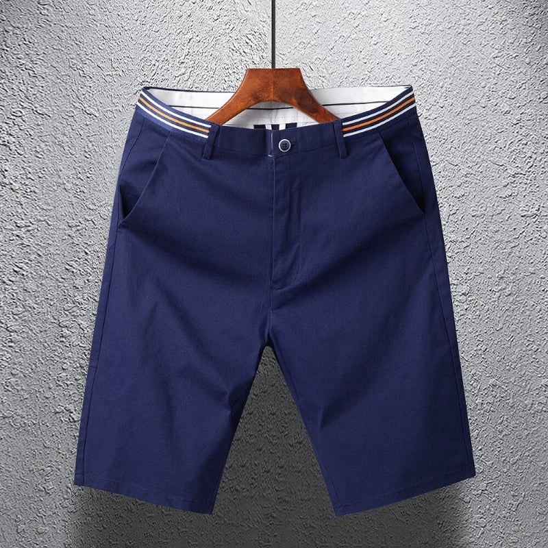Men's Breathable Cotton Business Casual Elastic Shorts