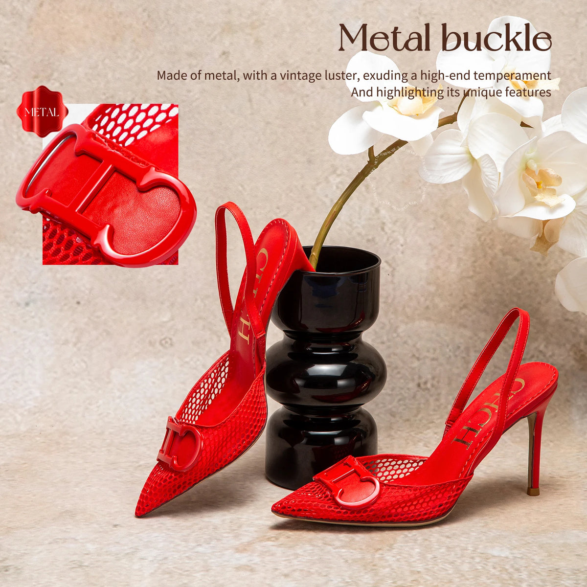 CHCH Women's 9cm Mesh Business Sandals (2025 Summer Collection)