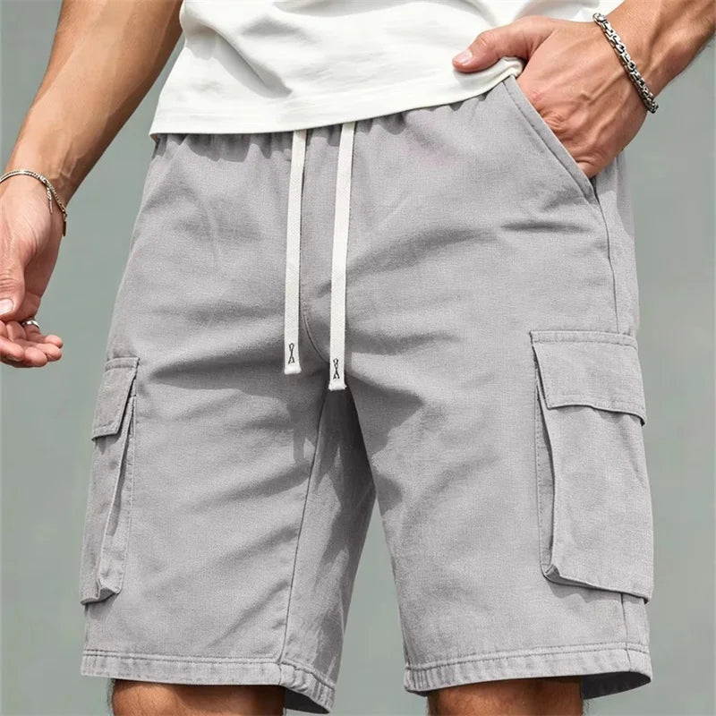 Men's Loose Multi-Pocket Knee-Length Casual Cargo Shorts