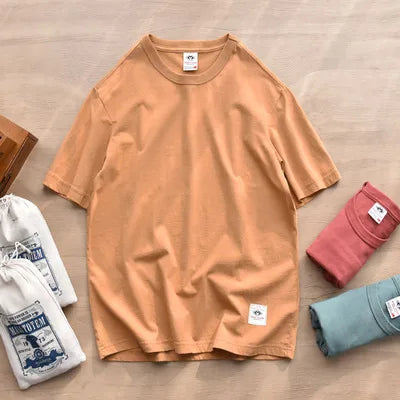 Men's Vintage Washed 100% Cotton Crewneck T-Shirt
