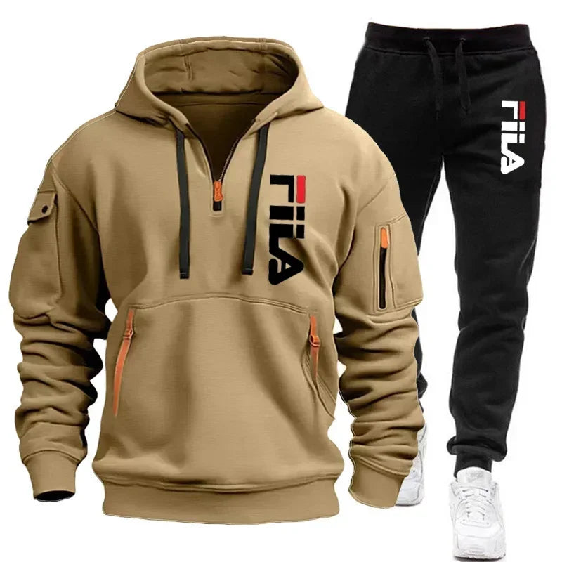 Men's Hooded Sportswear Tracksuit Set (Pullover Hoodie & Matching Joggers)
